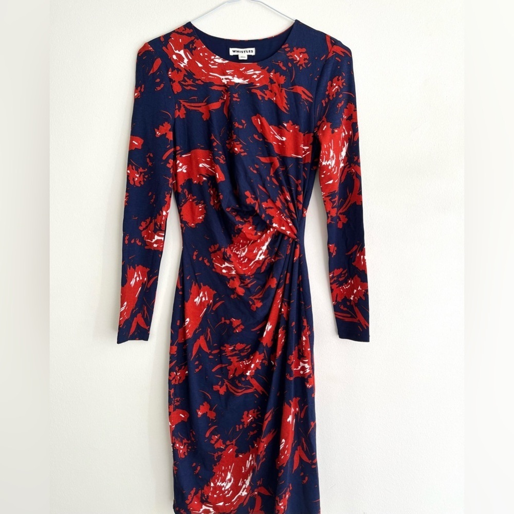 Whistles Colourful Print Bodycon Dress, Size 0